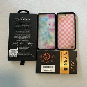 Two wildflower cases and screen protector for iPhone 6/7/8+
